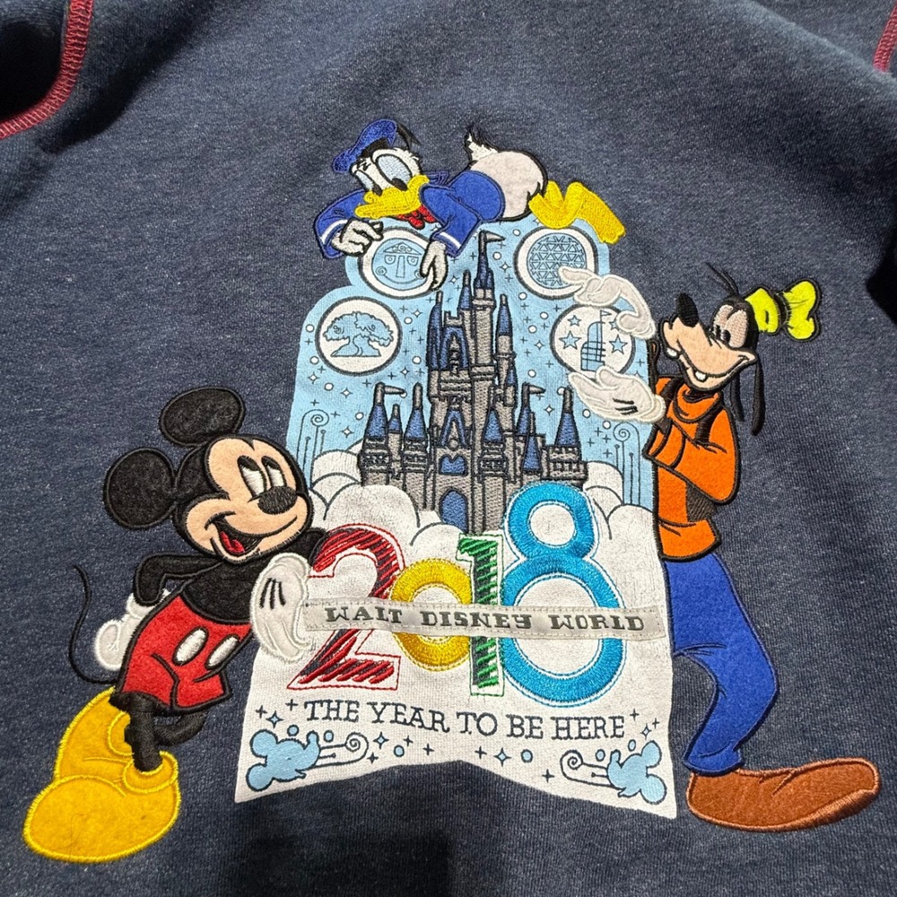 2018 Disney Parks Hoodie Blue Mickey Mouse Walt Disney World Kidcore